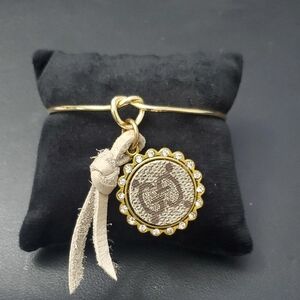 Gold and Tan Charm Bracelet